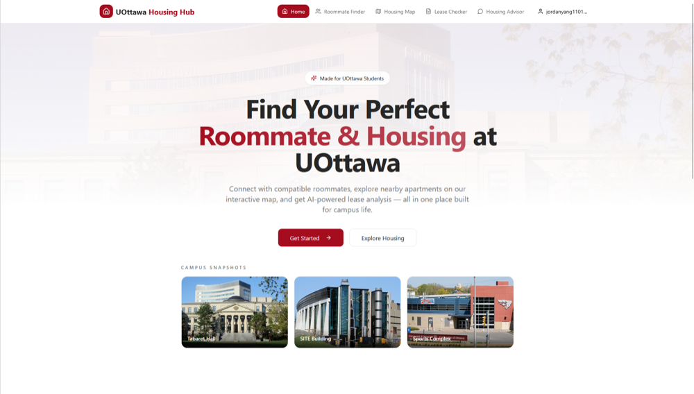 UOttawa Housing Hub — landing page for roommate and housing search
